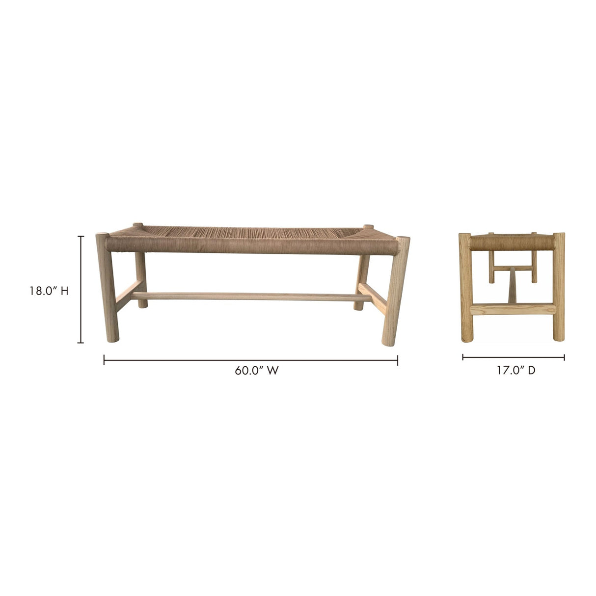 Modern European furniture - Woven Fibers Bench - www.oroa.com