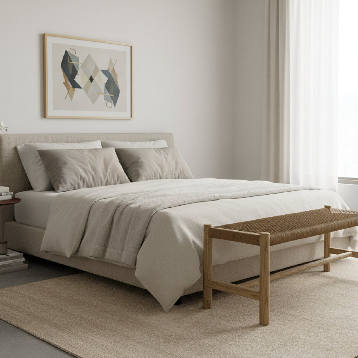 Modern European furniture - Woven Fibers Bench - www.oroa.com