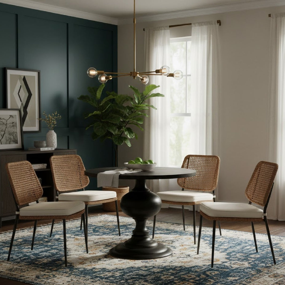 Modern European furniture - Black Aluminum Round Dining Table - www.oroa.com
