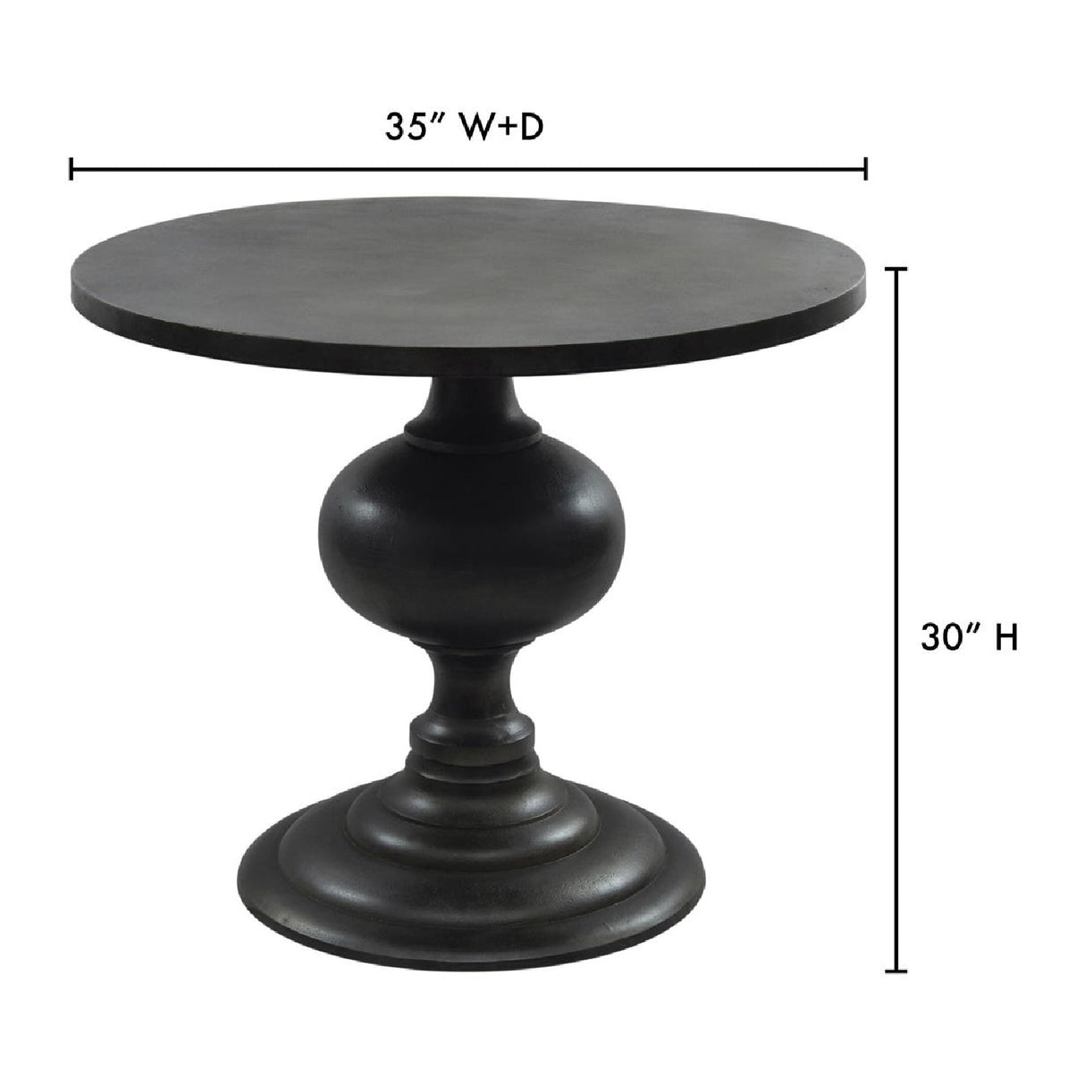 Modern European furniture - Black Aluminum Round Dining Table - www.oroa.com