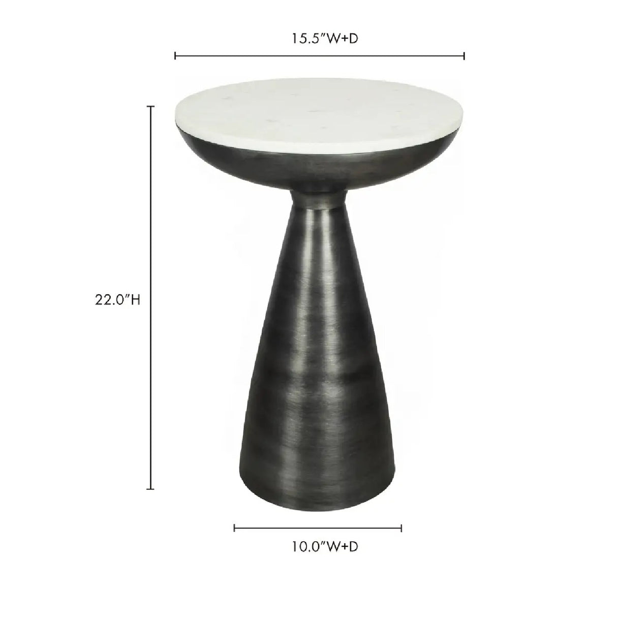 Modern European furniture - Aluminum Base Marble Side Table - www.oroa.com