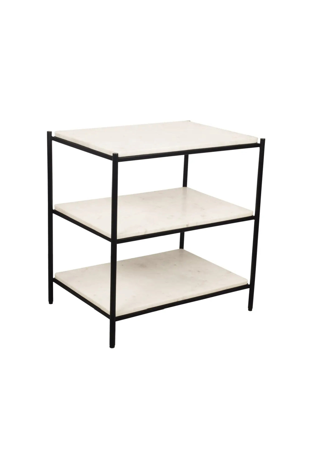 Modern European furniture - White Marble 3-Layer Nightstand - www.oroa.com