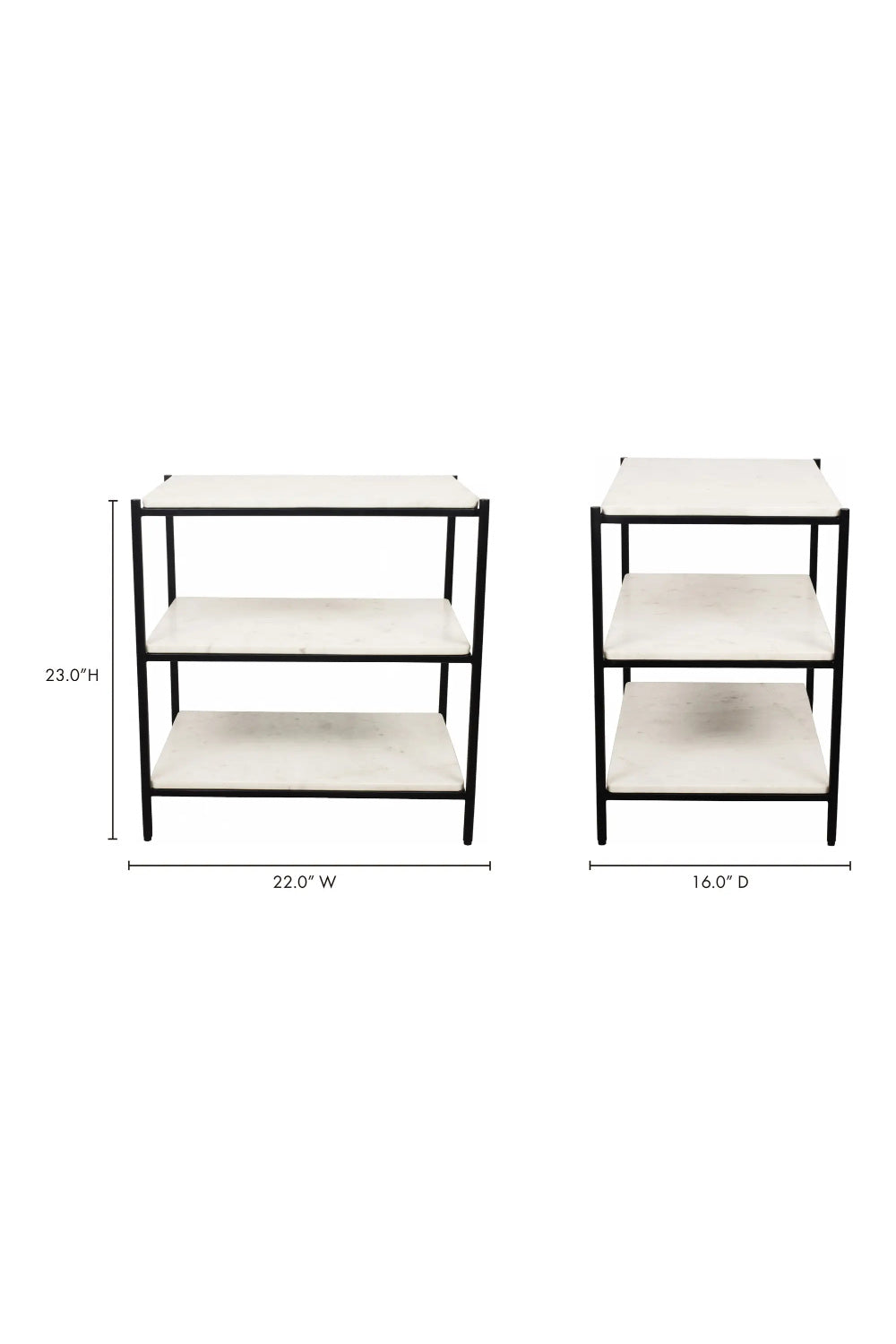 Modern European furniture - White Marble 3-Layer Nightstand - www.oroa.com