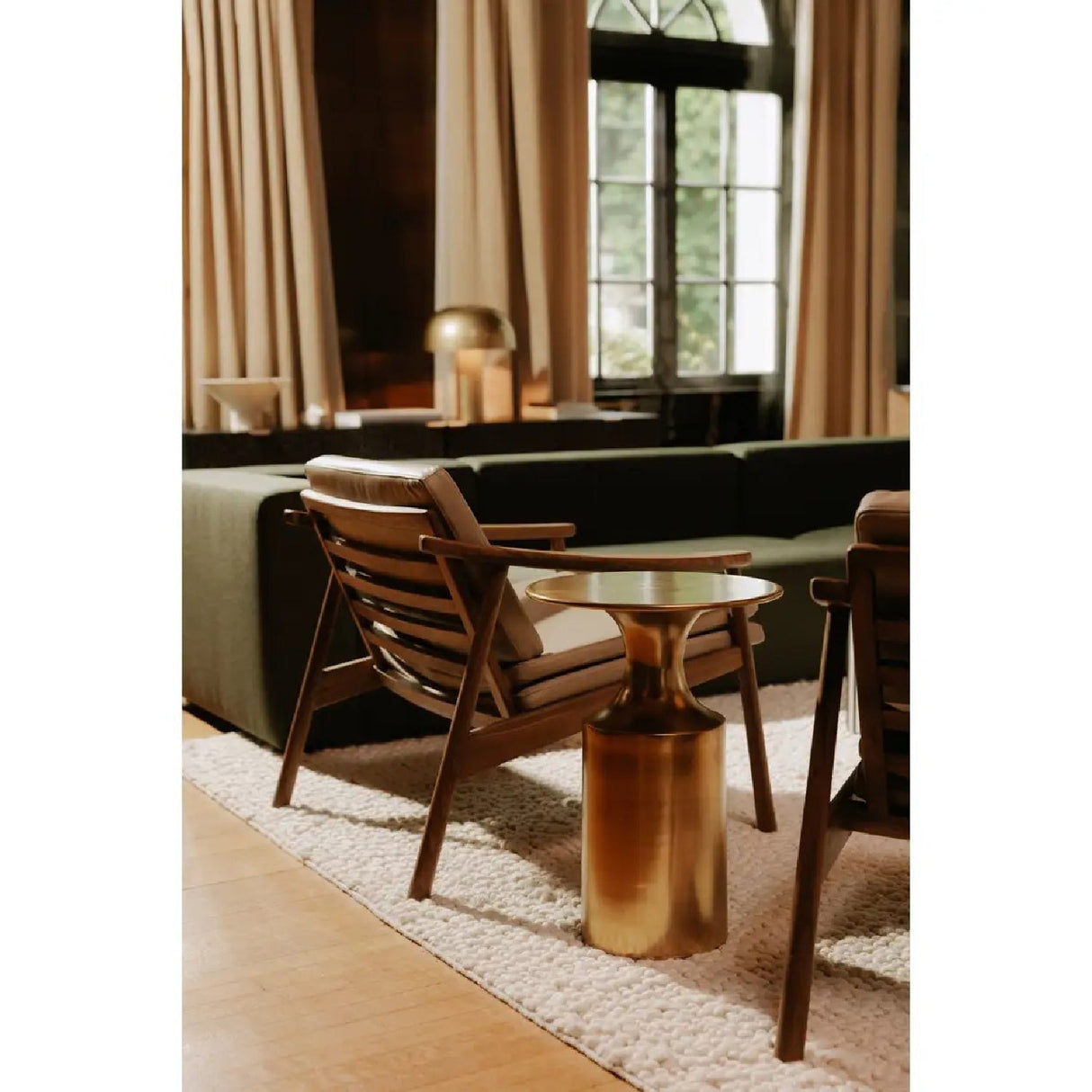 Modern European furniture - Metallic Collumn-Base Accent Table - www.oroa.com