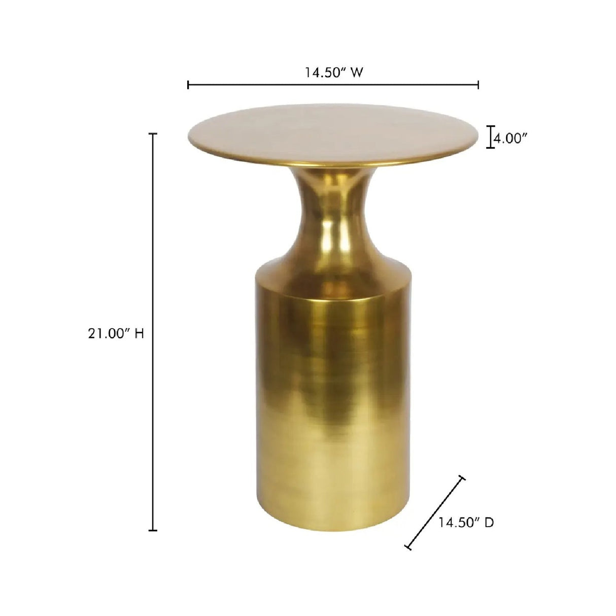 Modern European furniture - Metallic Collumn-Base Accent Table - www.oroa.com