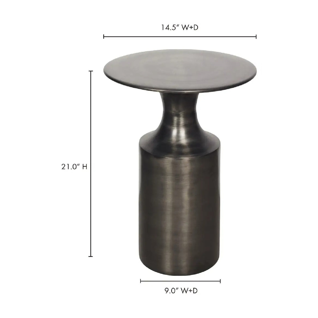 Metallic Collumn-Base Accent Table | Novi Living Rassa | Oroa.com