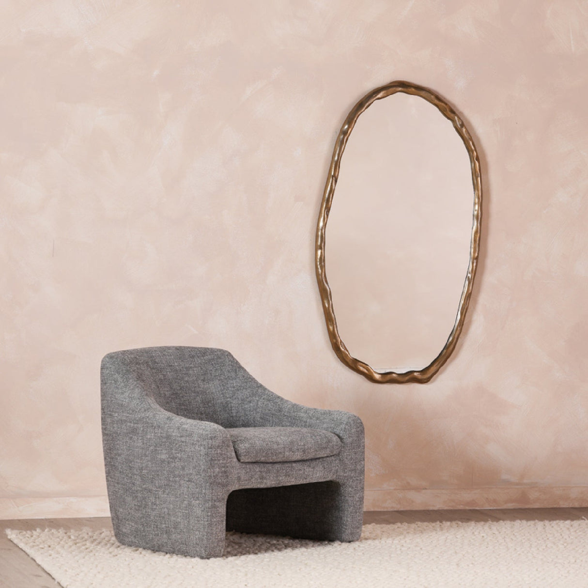 Modern European furniture - Aluminum-Framed Organic Mirror - www.oroa.com