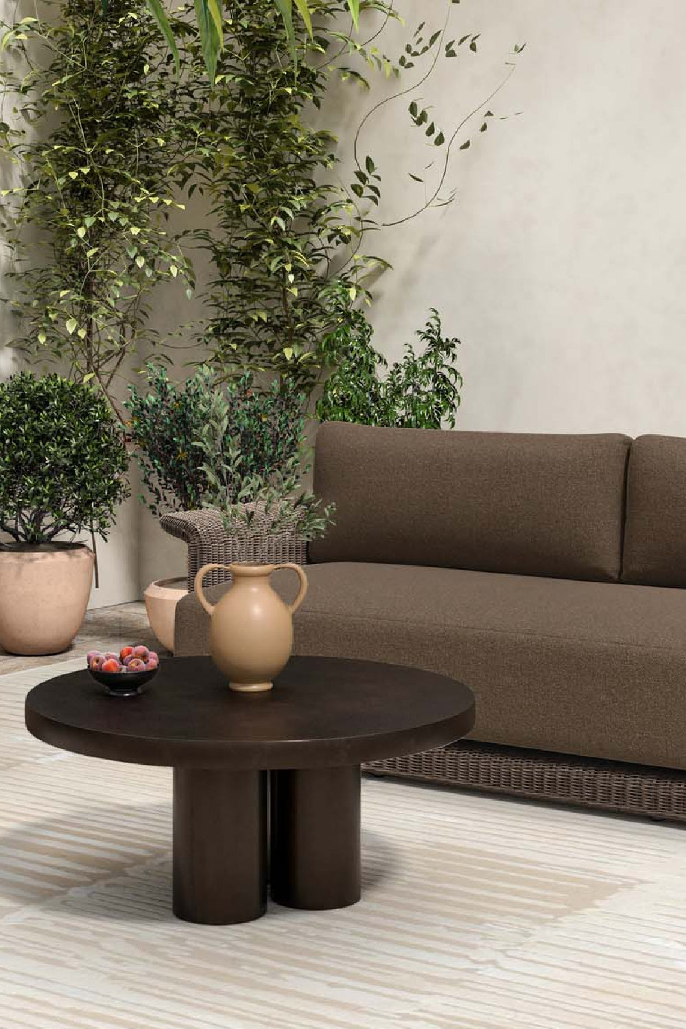 Modern European furniture - Round Black Outdoor Coffee Table - www.oroa.com