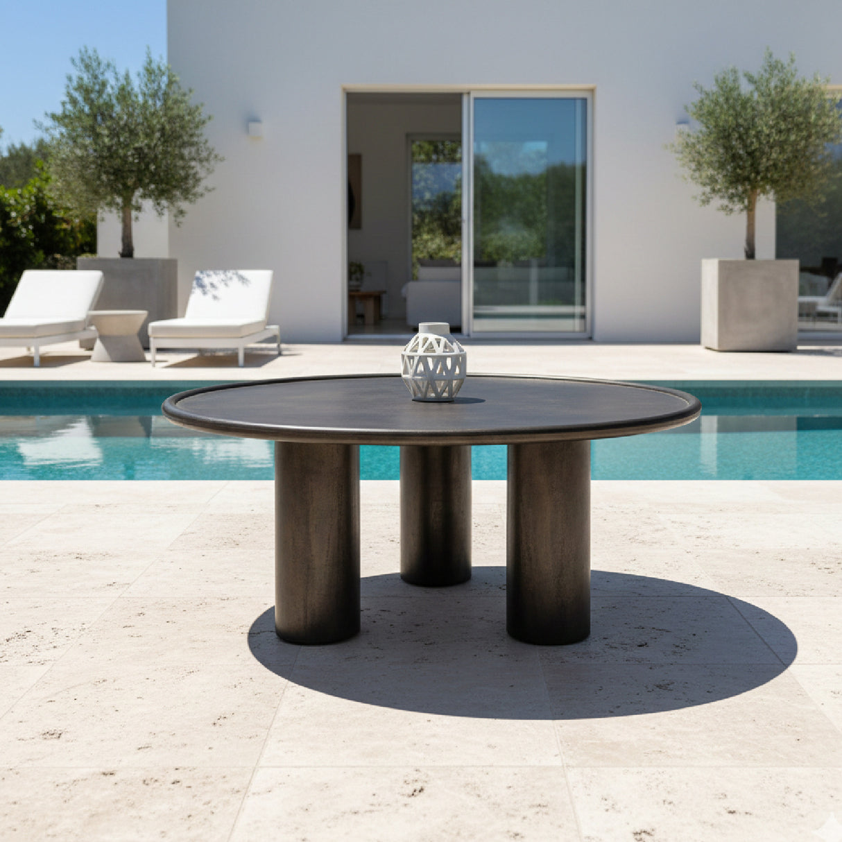Modern European furniture - Bronze Round Outdoor Coffee Table - www.oroa.com