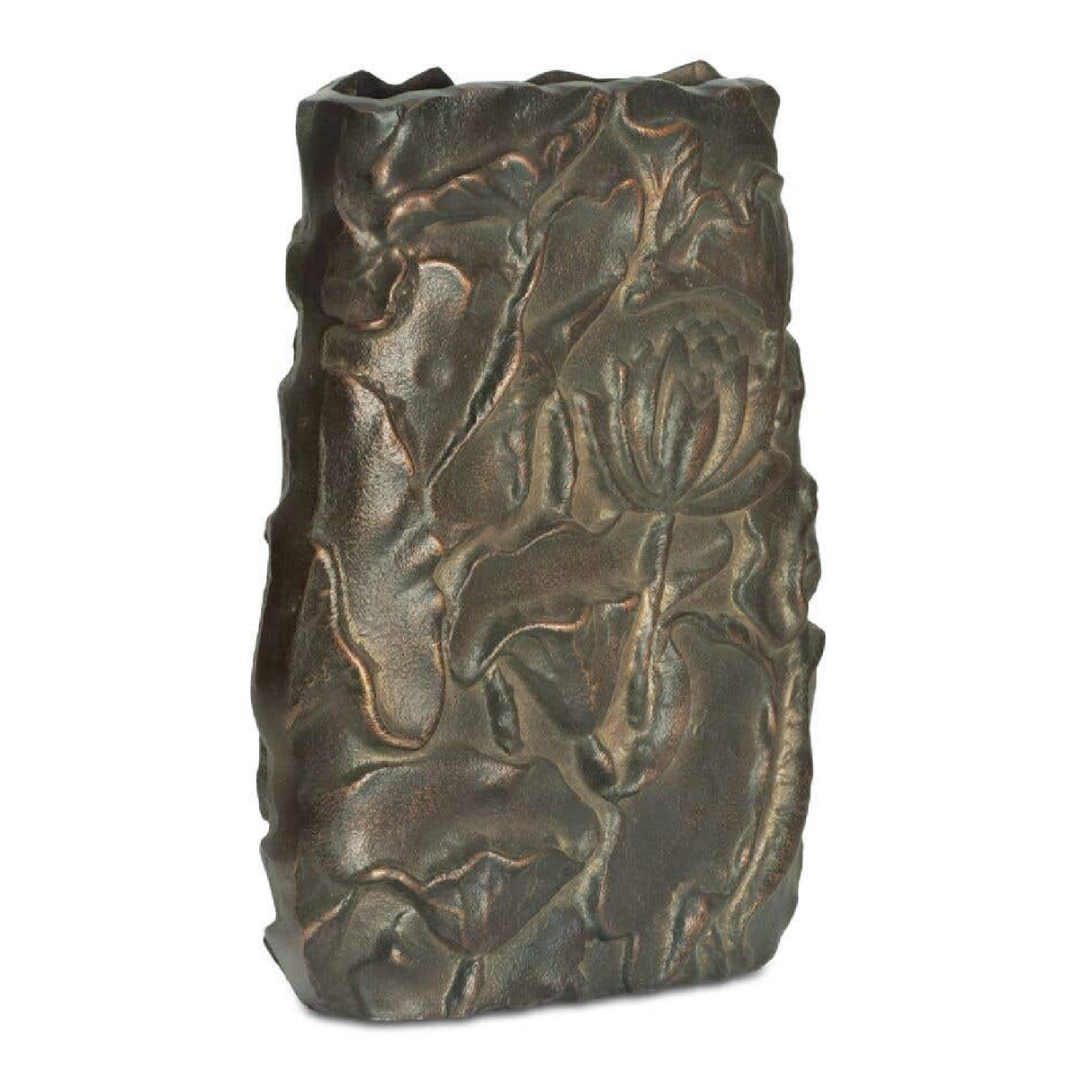 Modern European furniture - Antique Brass Petal Motif Vase - www.oroa.com