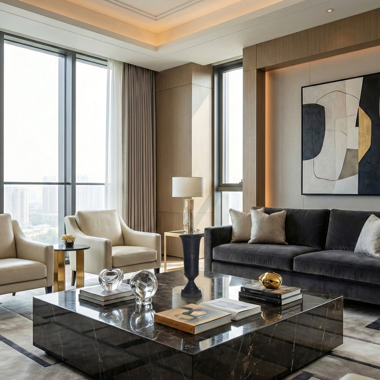 Black Cast Aluminum Vase | Novi Living Cassia