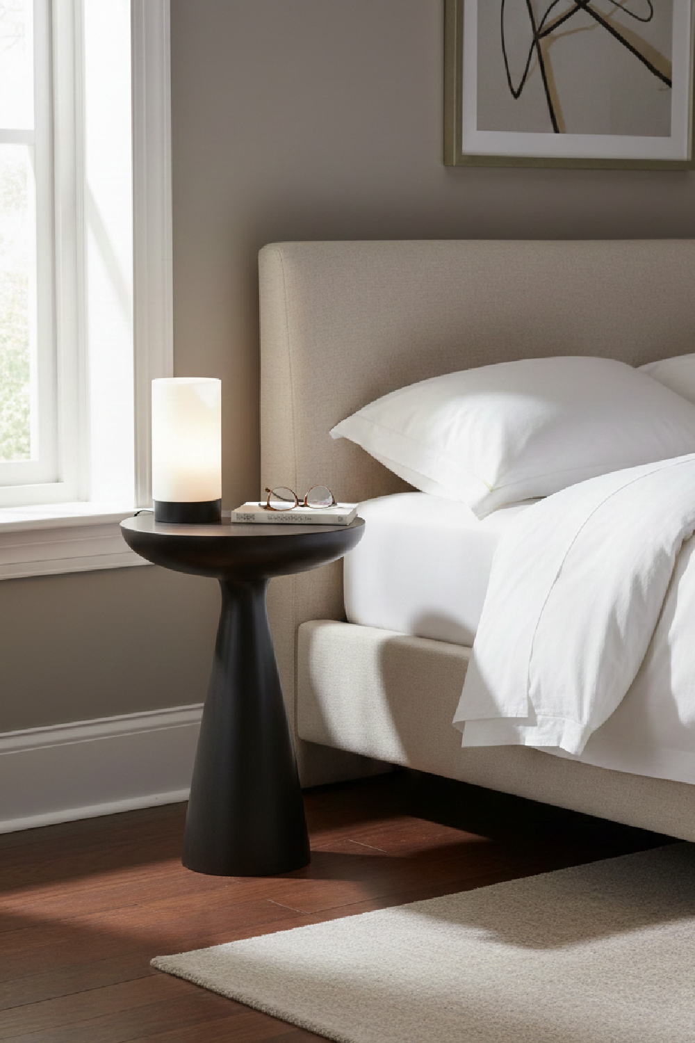 Modern European furniture - Deep Bronze Round Side Table - www.oroa.com