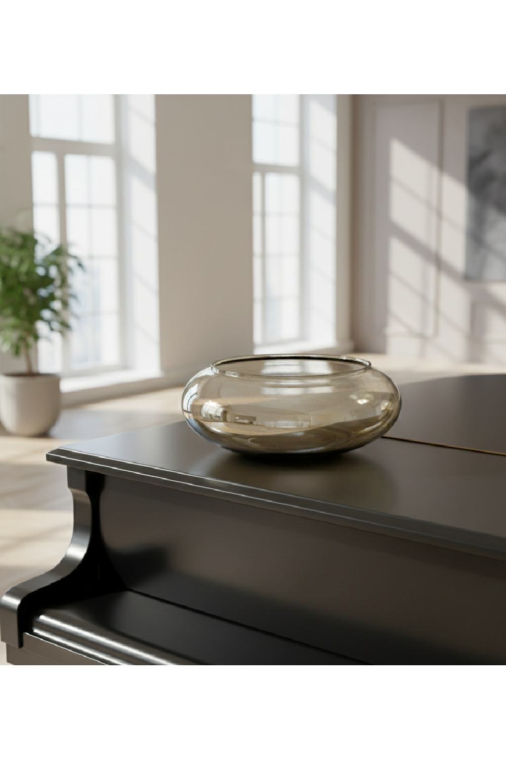 Modern European furniture - Smoky Brown Glass Bowl - www.oroa.com