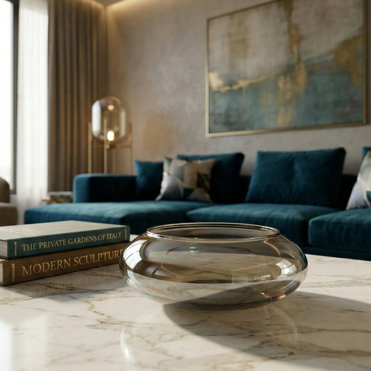 Modern European furniture - Smoky Brown Glass Bowl - www.oroa.com