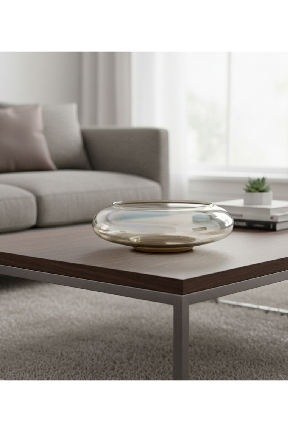 Modern European furniture - Smoky Brown Glass Bowl - www.oroa.com