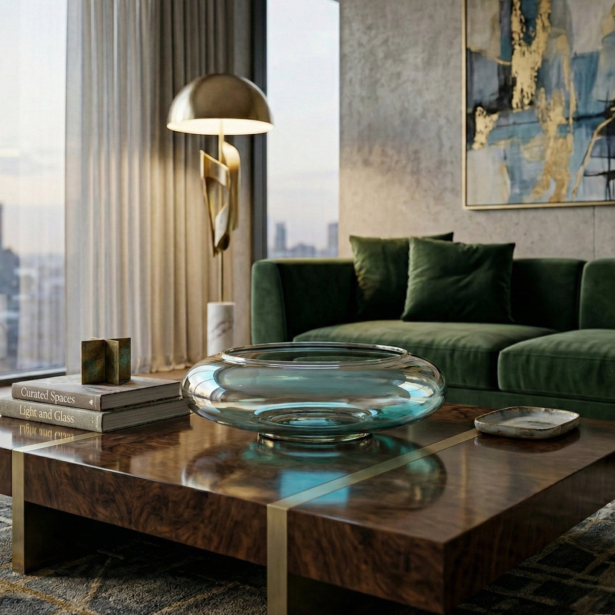 Modern European furniture - Smoky Brown Glass Bowl - www.oroa.com