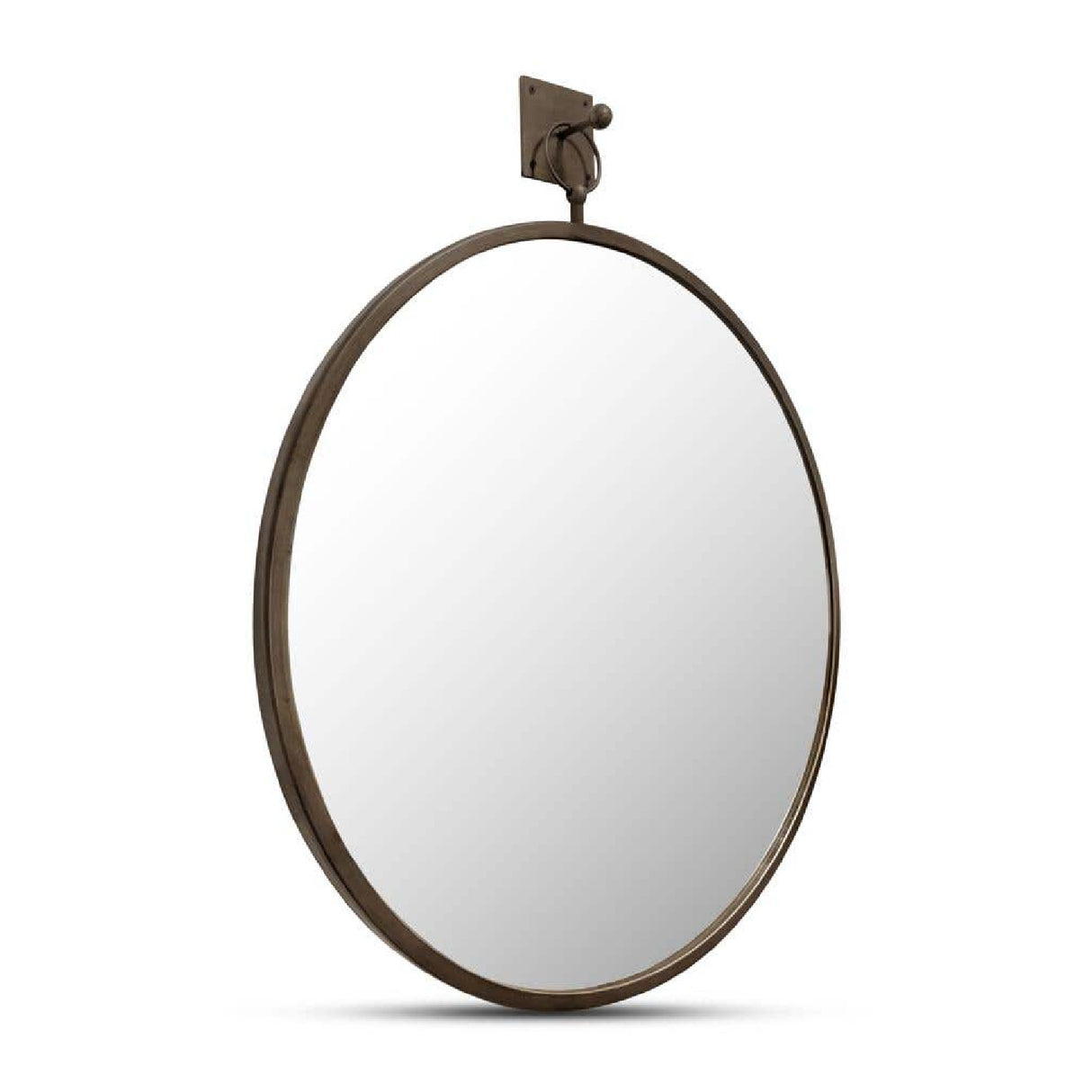 Modern European furniture - Aged Brass Round Mirror - www.oroa.com