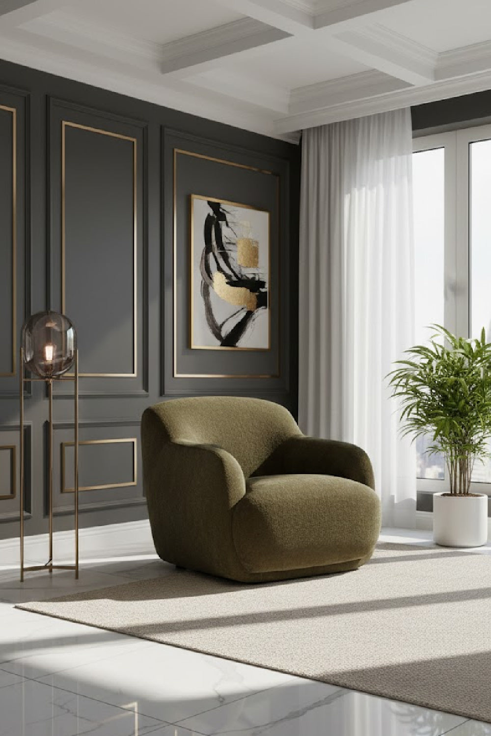Modern European furniture - Chunky Upholstered Lounge Chair - www.oroa.com