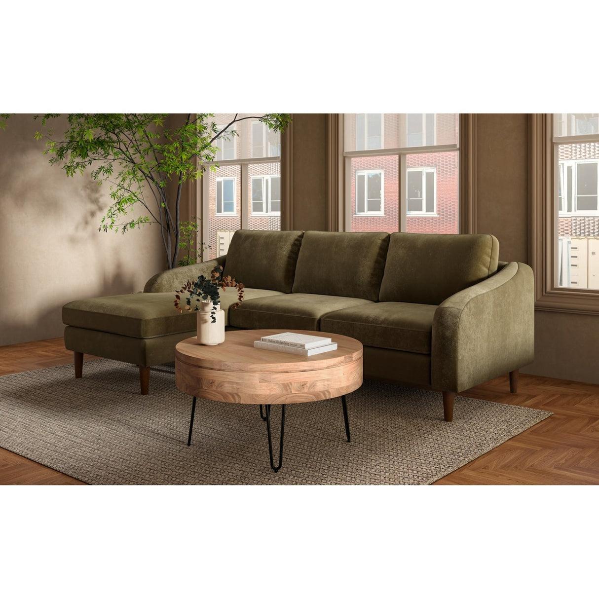 Modern European furniture - Fabric Sectional Sofa - www.oroa.com