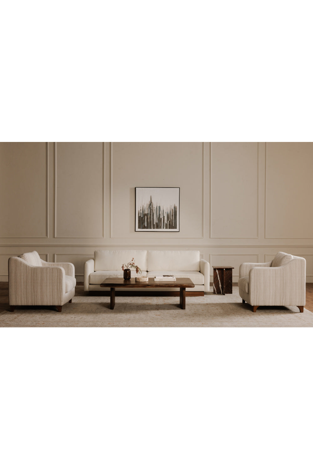 Modern European furniture - Mid-Century Modern White Sofa - www.oroa.com