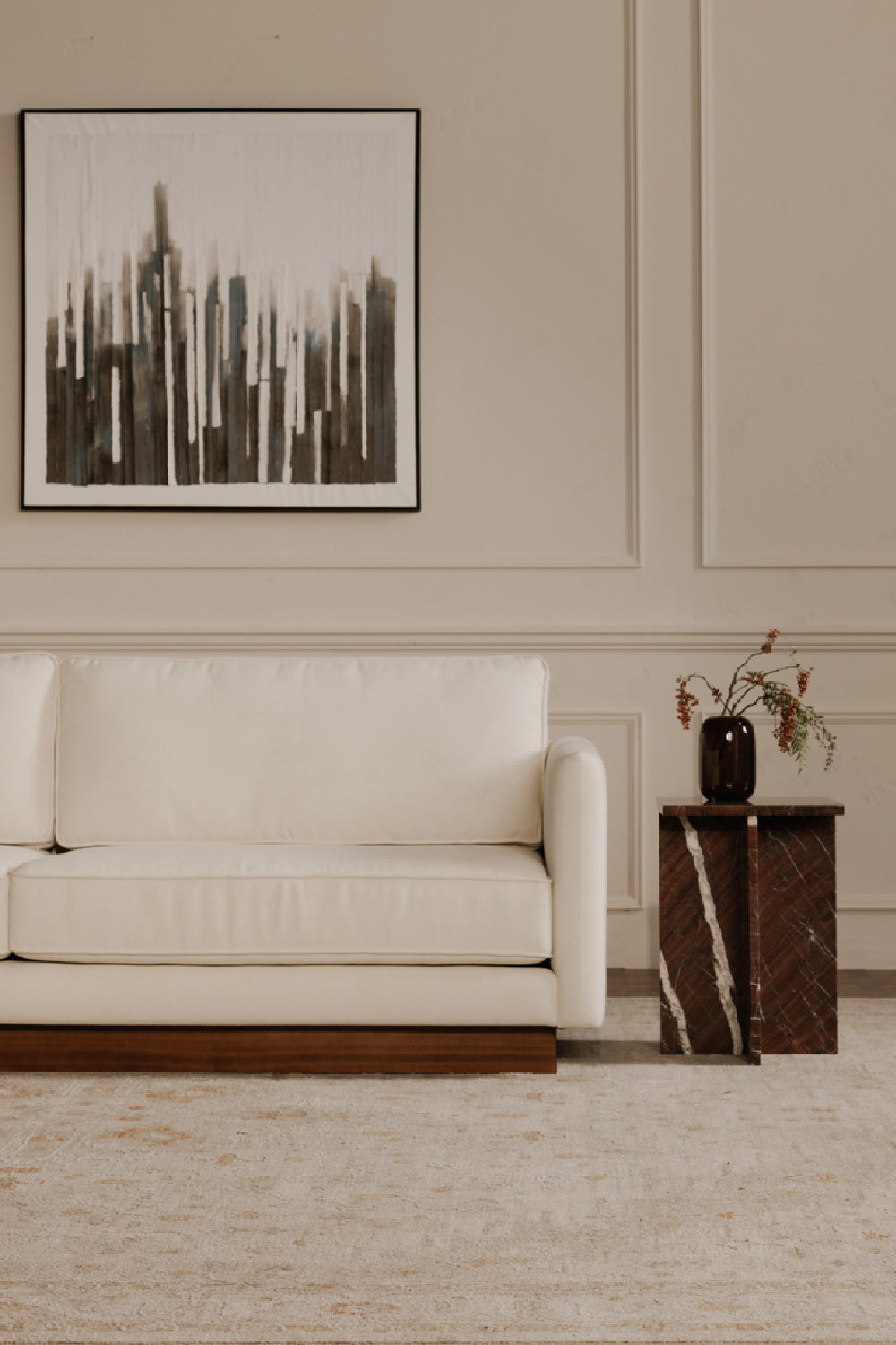 Modern European furniture - Mid-Century Modern White Sofa - www.oroa.com