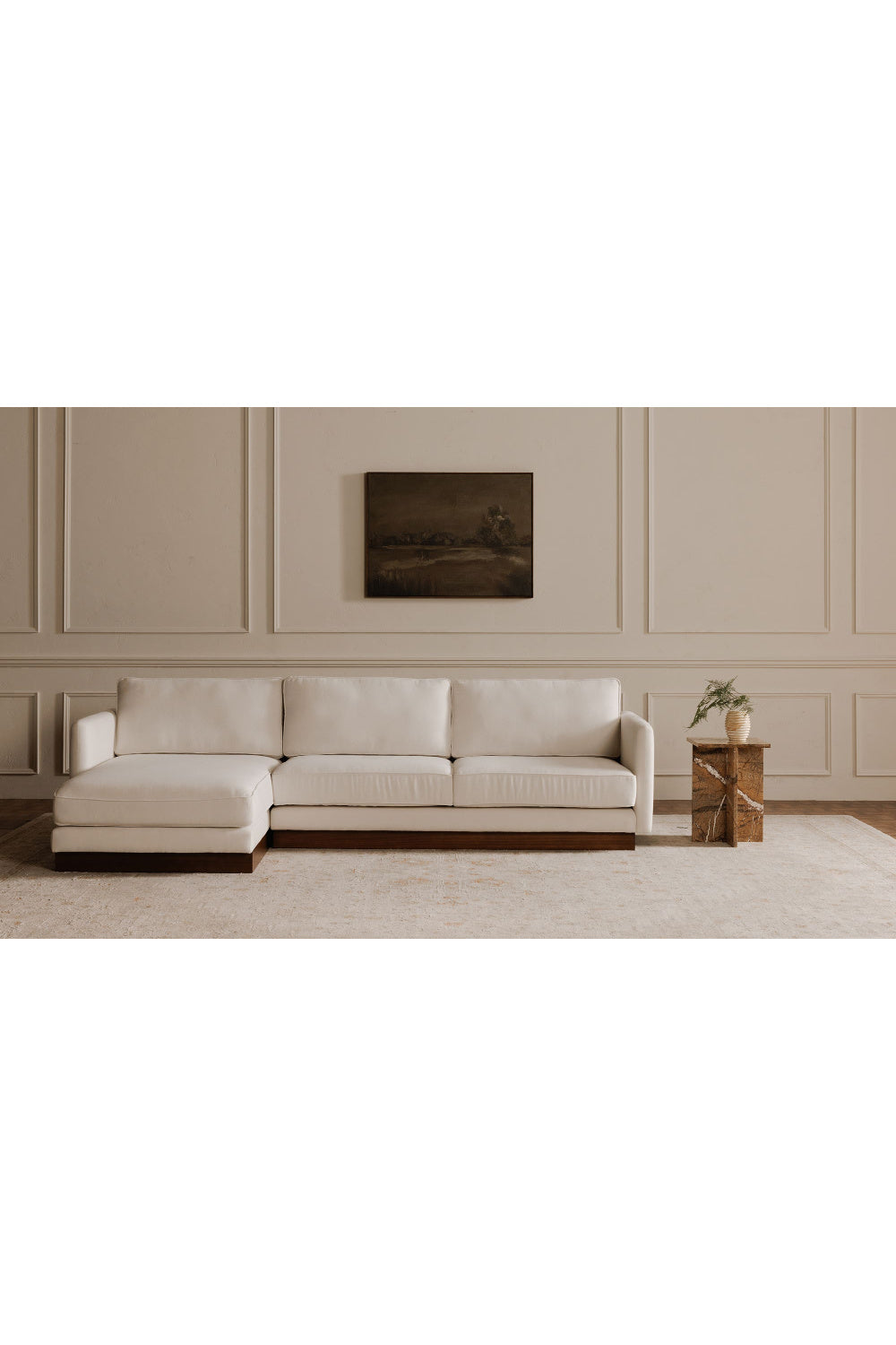 Modern European furniture - White Left Sectional Sofa - www.oroa.com