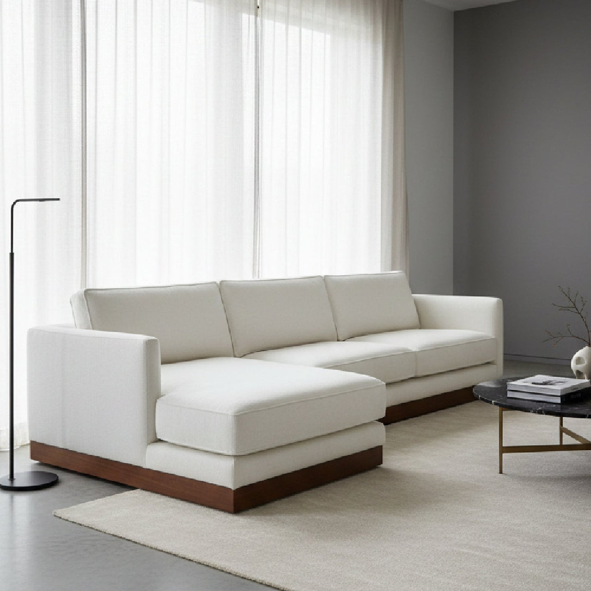 Modern European furniture - White Sectional Sofa - www.oroa.com