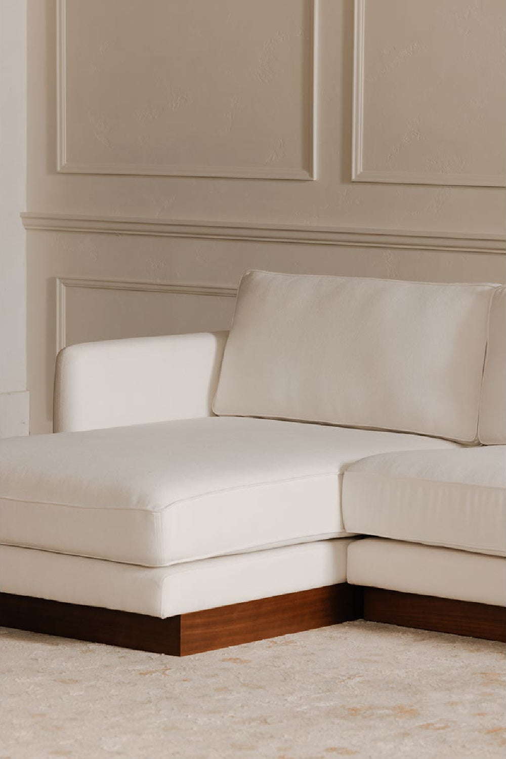 Modern European furniture - White Left Sectional Sofa - www.oroa.com