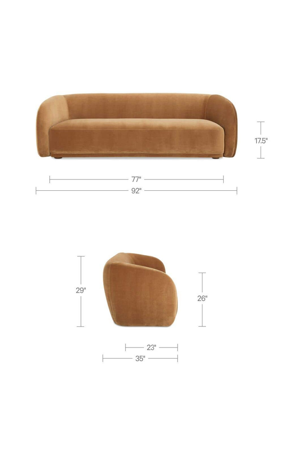 Modern European furniture - Curved Back Sofa - www.oroa.com