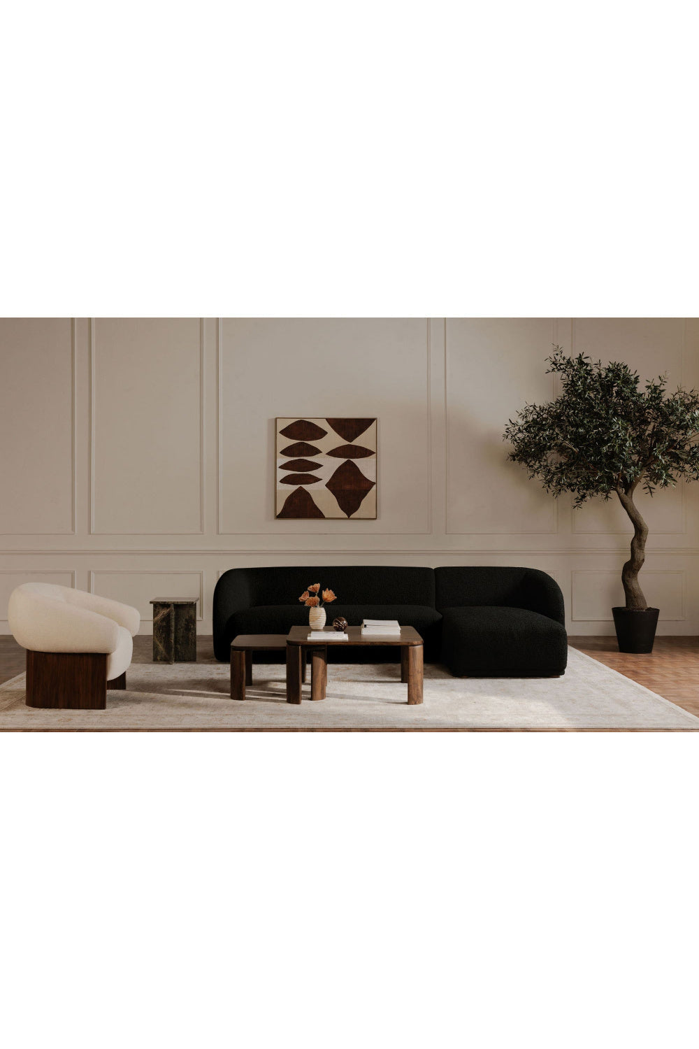 Modern European furniture - Curved Back Sectional Sofa - www.oroa.com