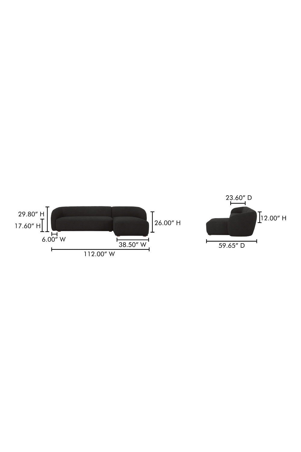 Modern European furniture - Curved Back Sectional Sofa - www.oroa.com
