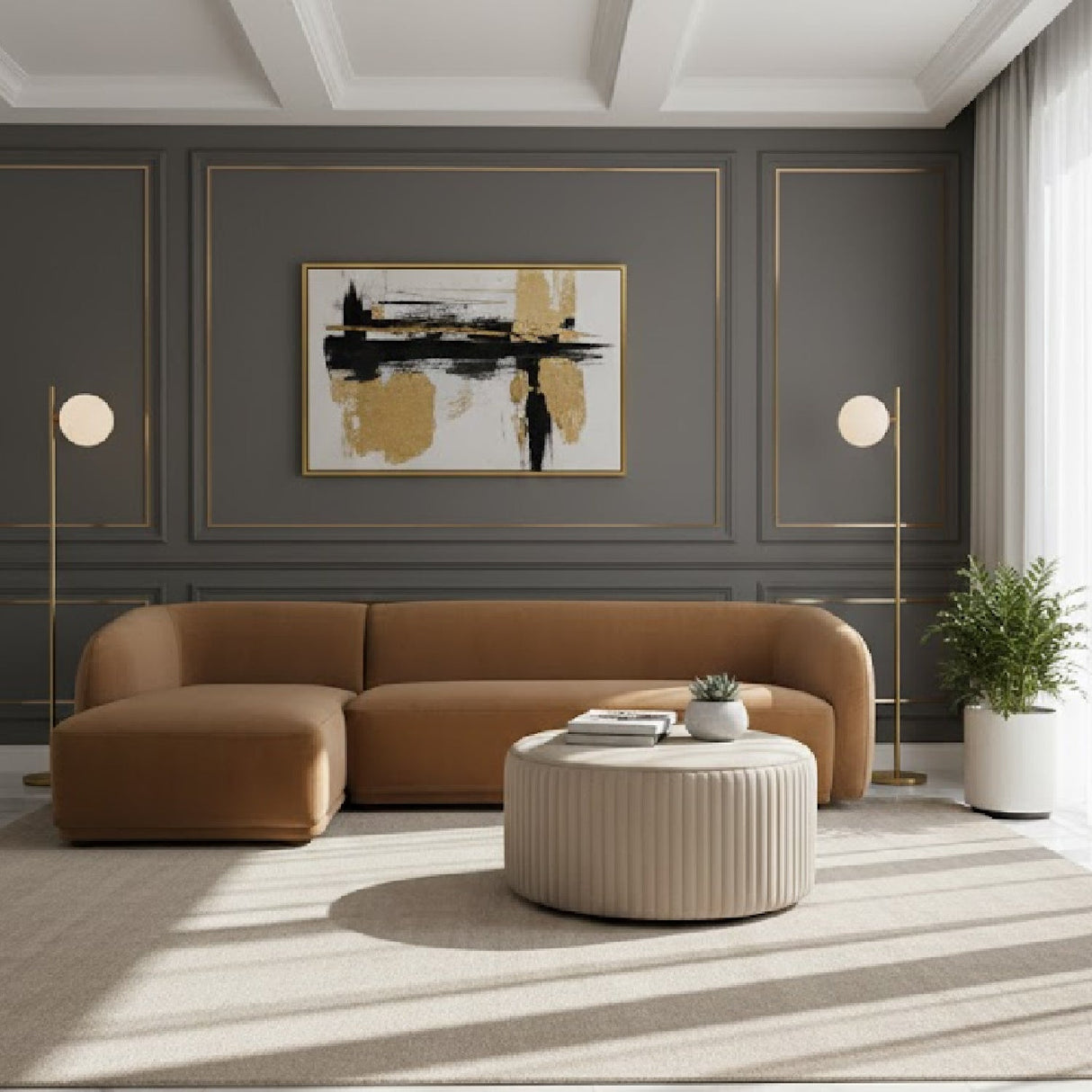 Curved Back Sectional Sofa – Faye – alternate view 45