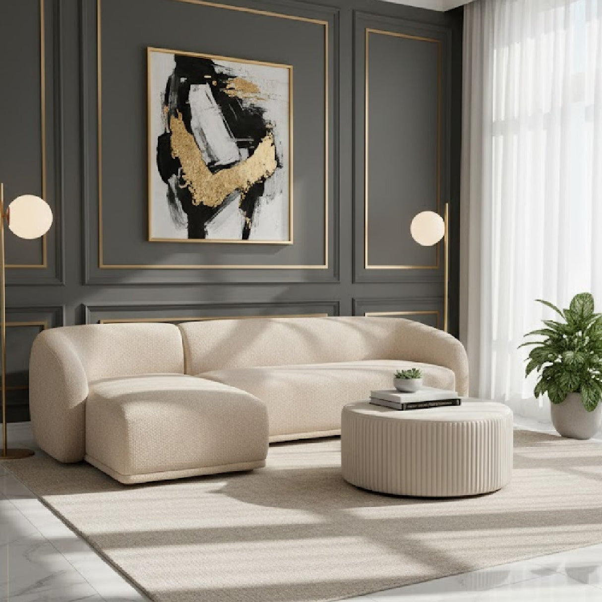 Curved Back Sectional Sofa – Faye – alternate view 34