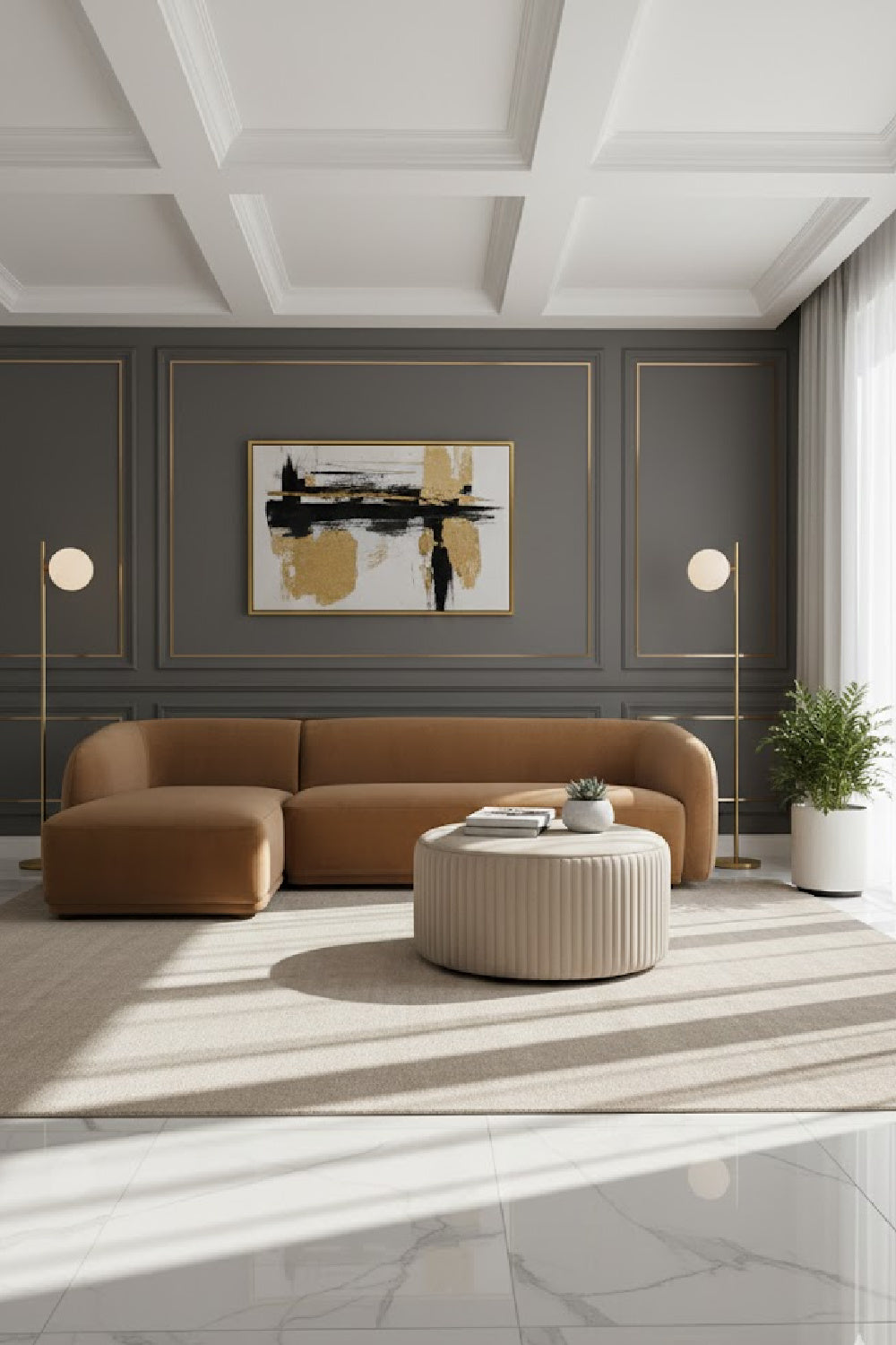 Curved Back Sectional Sofa | Novi Living Faye | Oroa.com