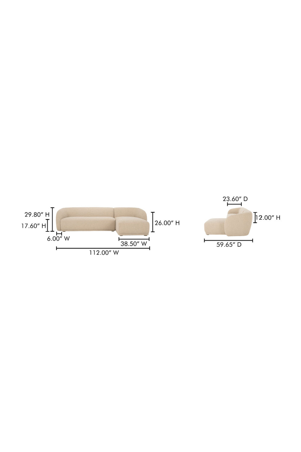 Modern European furniture - Curved Back Sectional Sofa - www.oroa.com