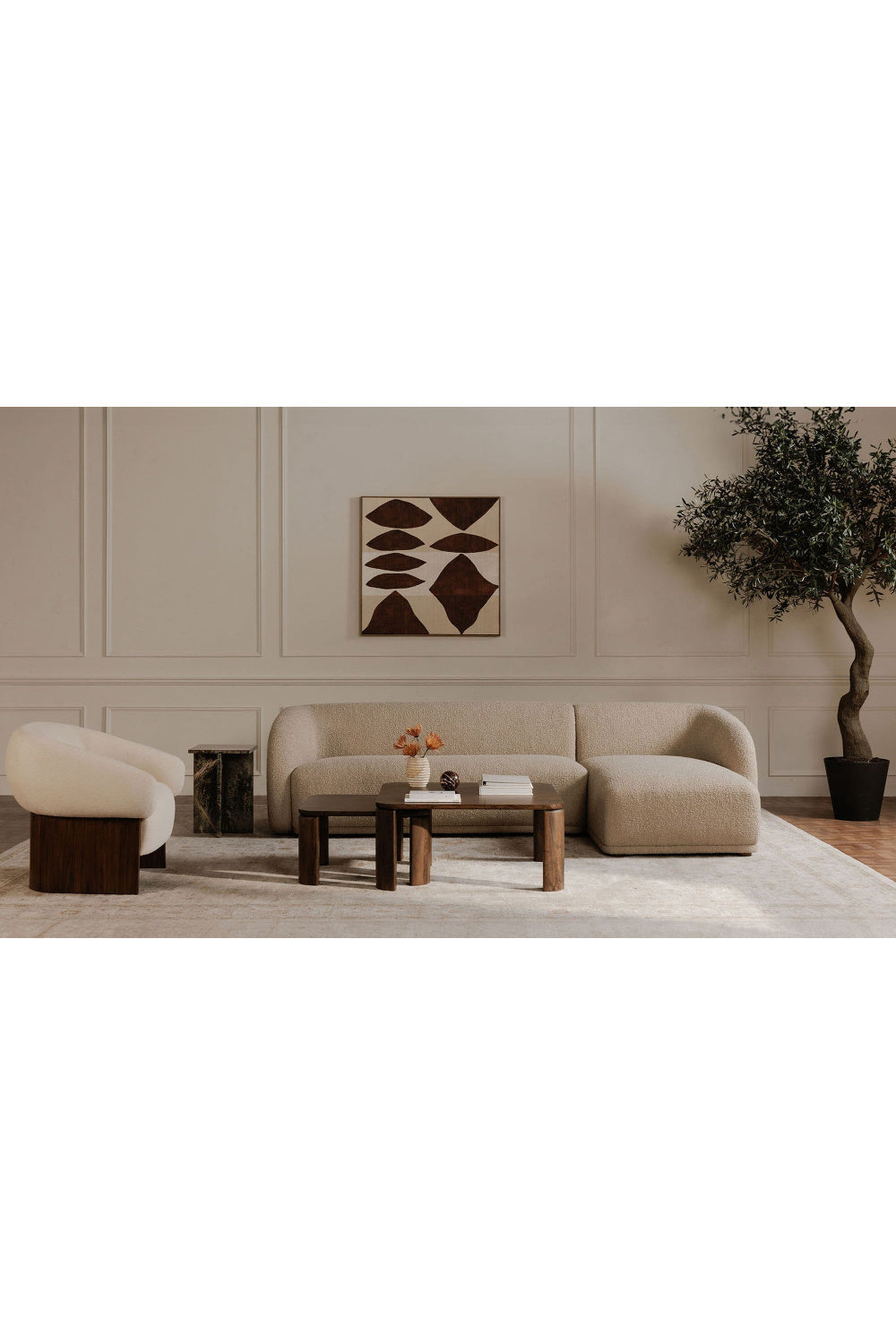 Modern European furniture - Curved Back Sectional Sofa - www.oroa.com