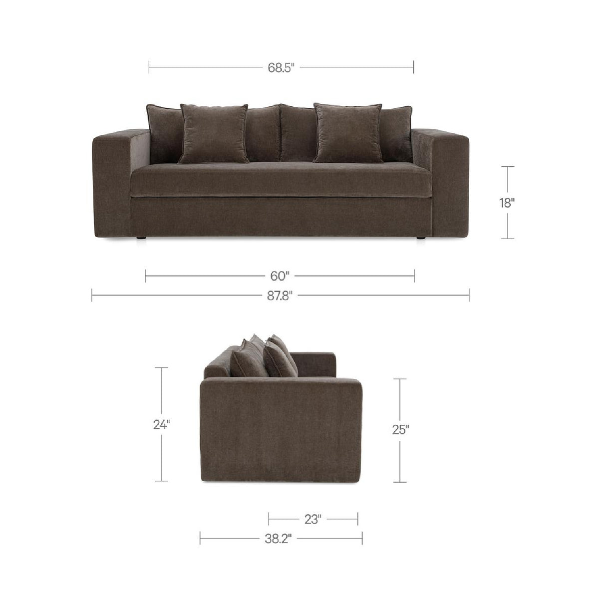 Modern European furniture - Dark Upholstered Sleeper Sofa - www.oroa.com