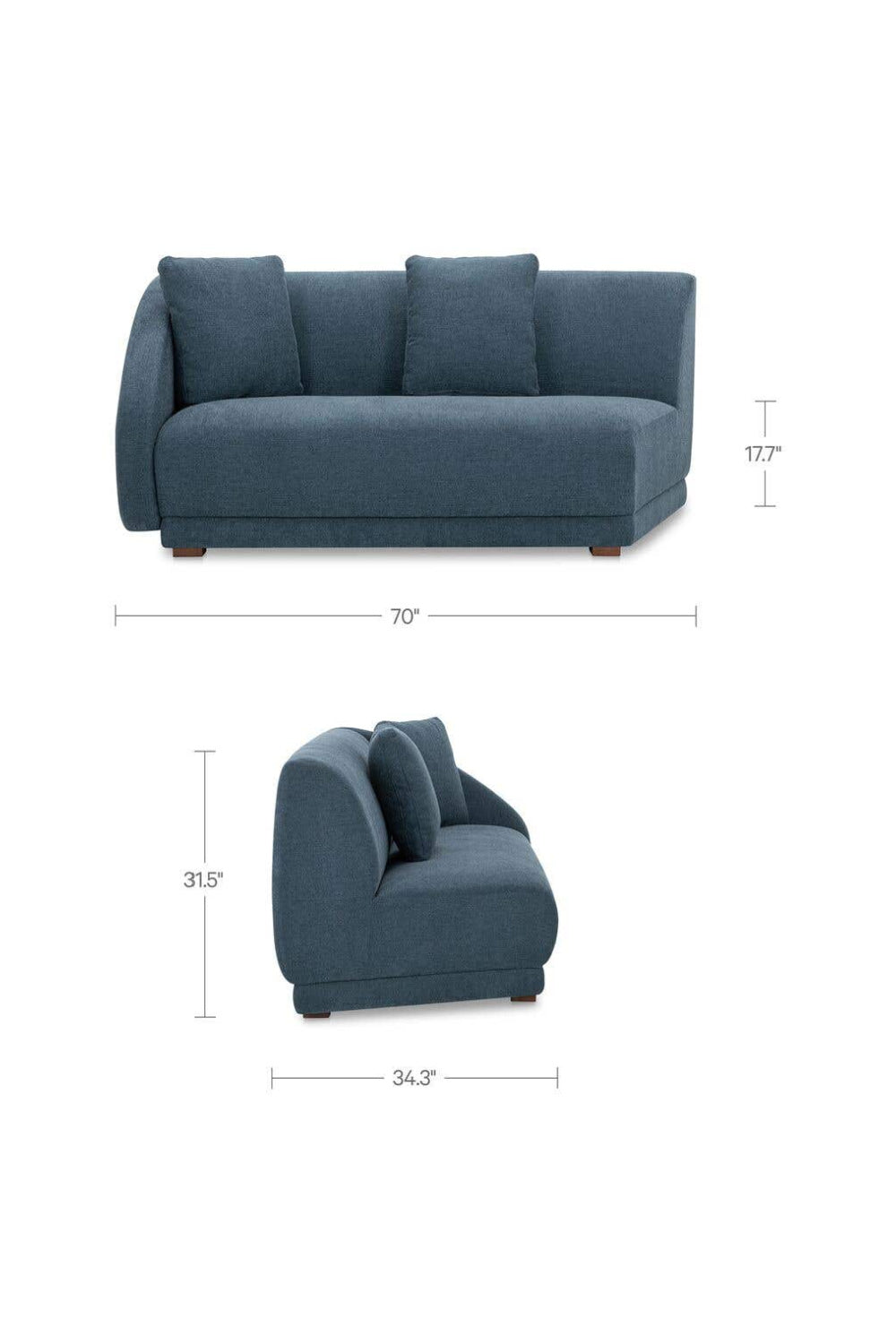 Blue Modular Lounge Chair | Novi Living Fraser