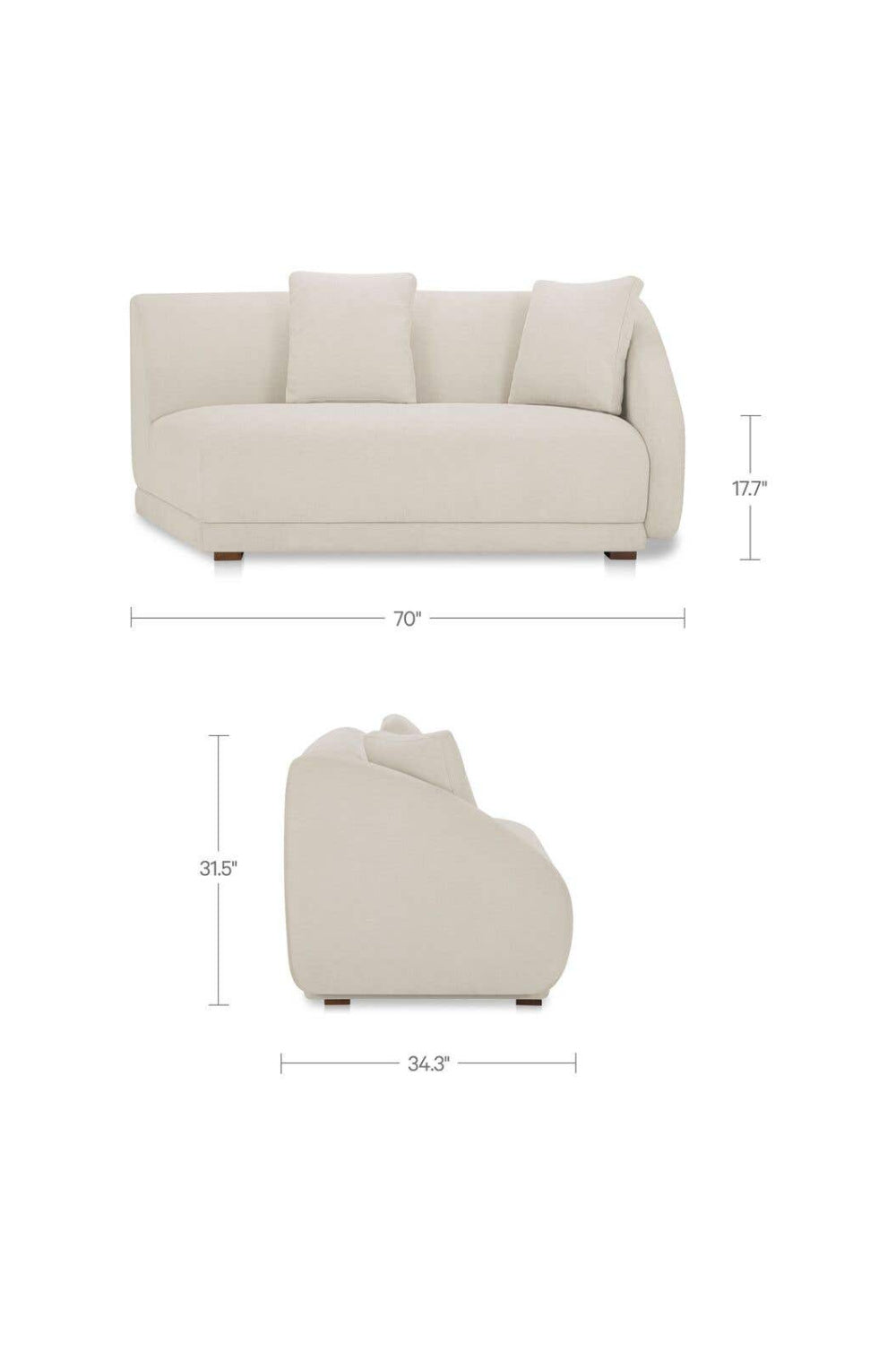 Modern European furniture - Gray Modular Lounge Chair - www.oroa.com