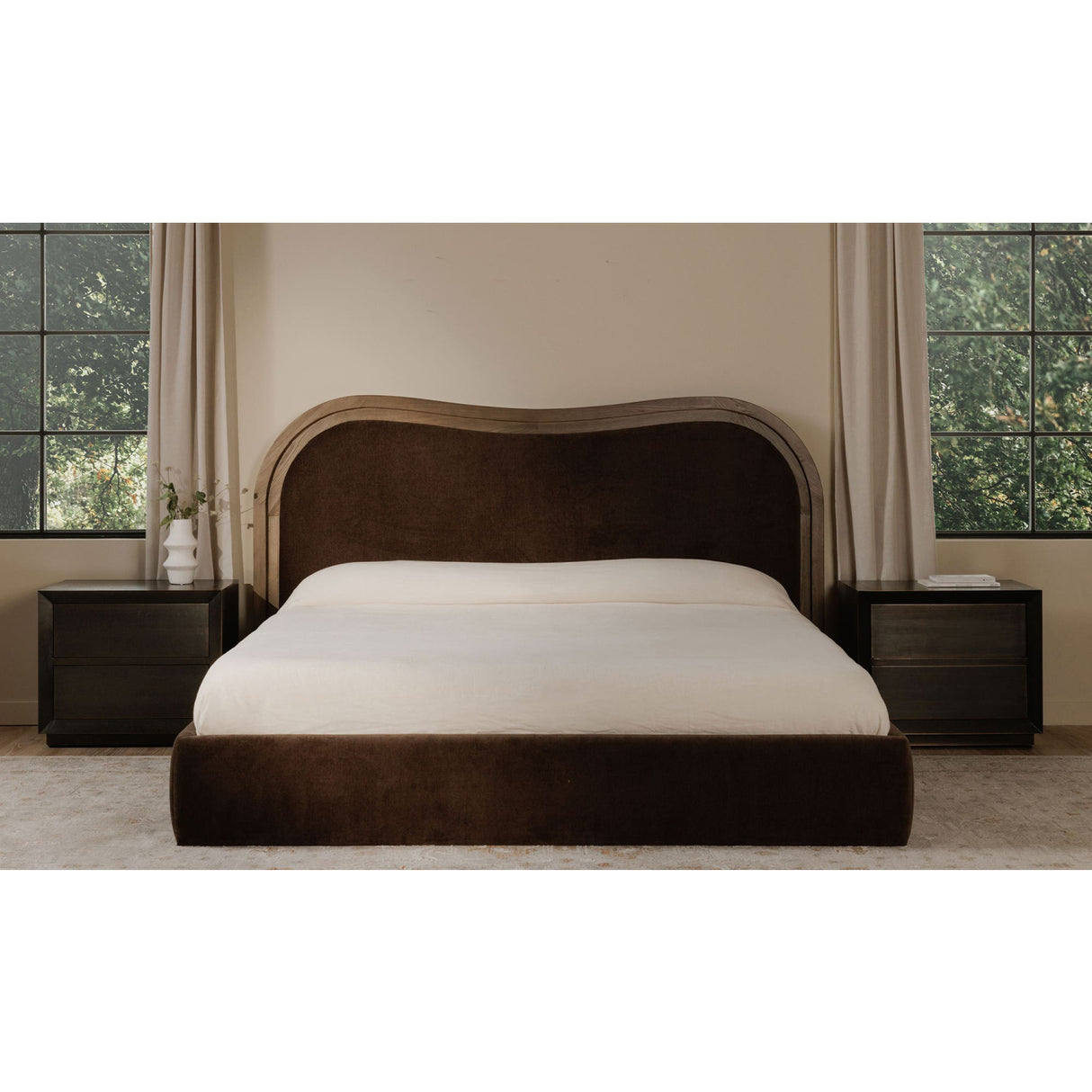 Brown Upholstered Bed | Novi Living Camilla