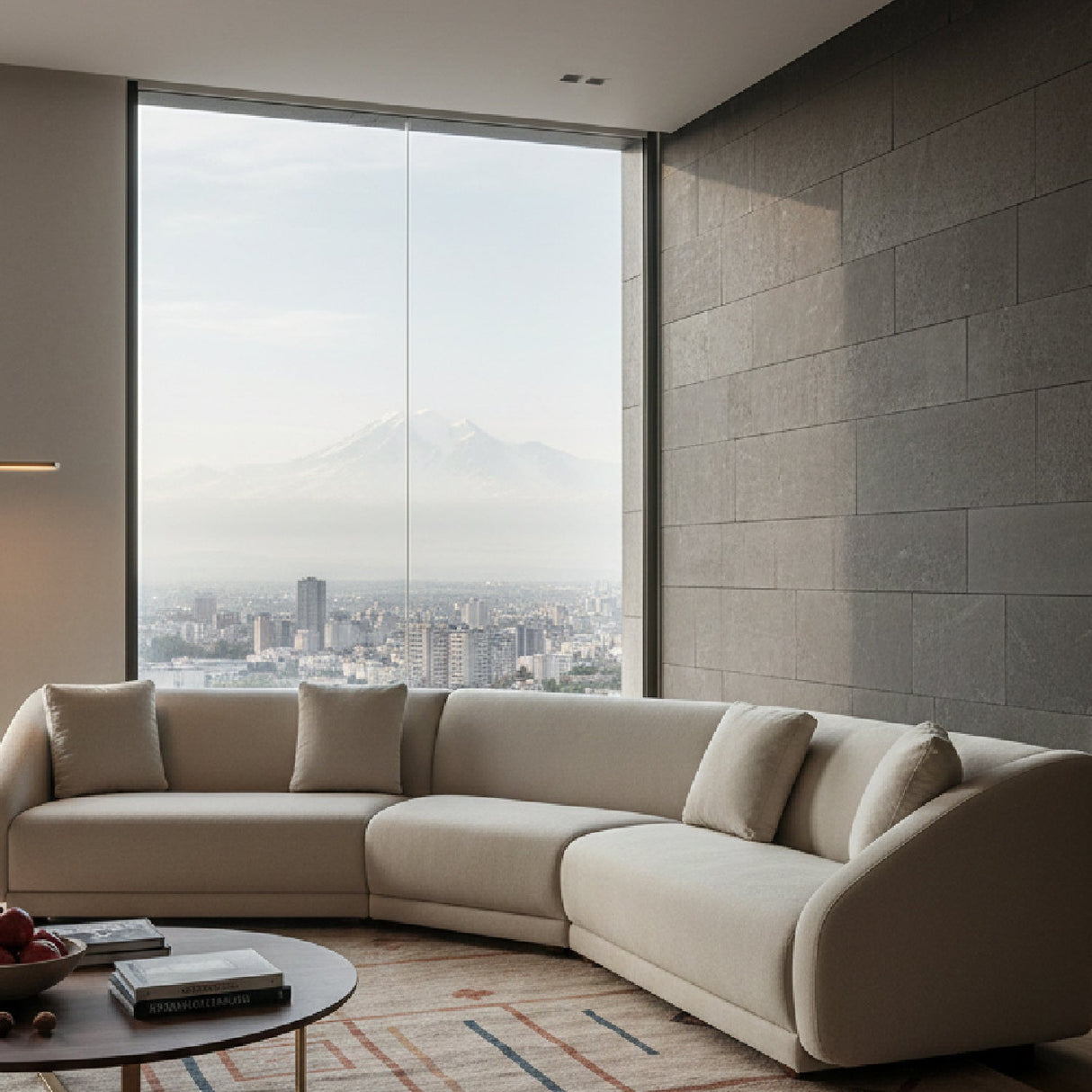Minimalist Sectional Sofa – Fraser – angled view