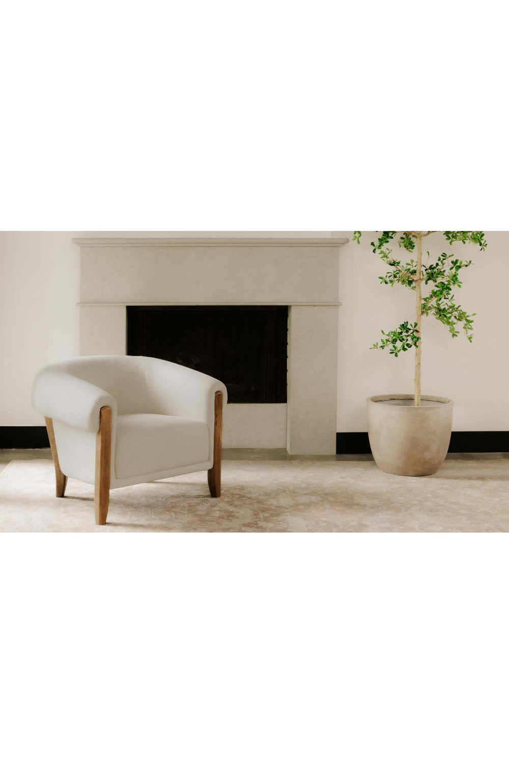 White Tub-Style Accent Chair | Novi Living Jones | Oroa.com