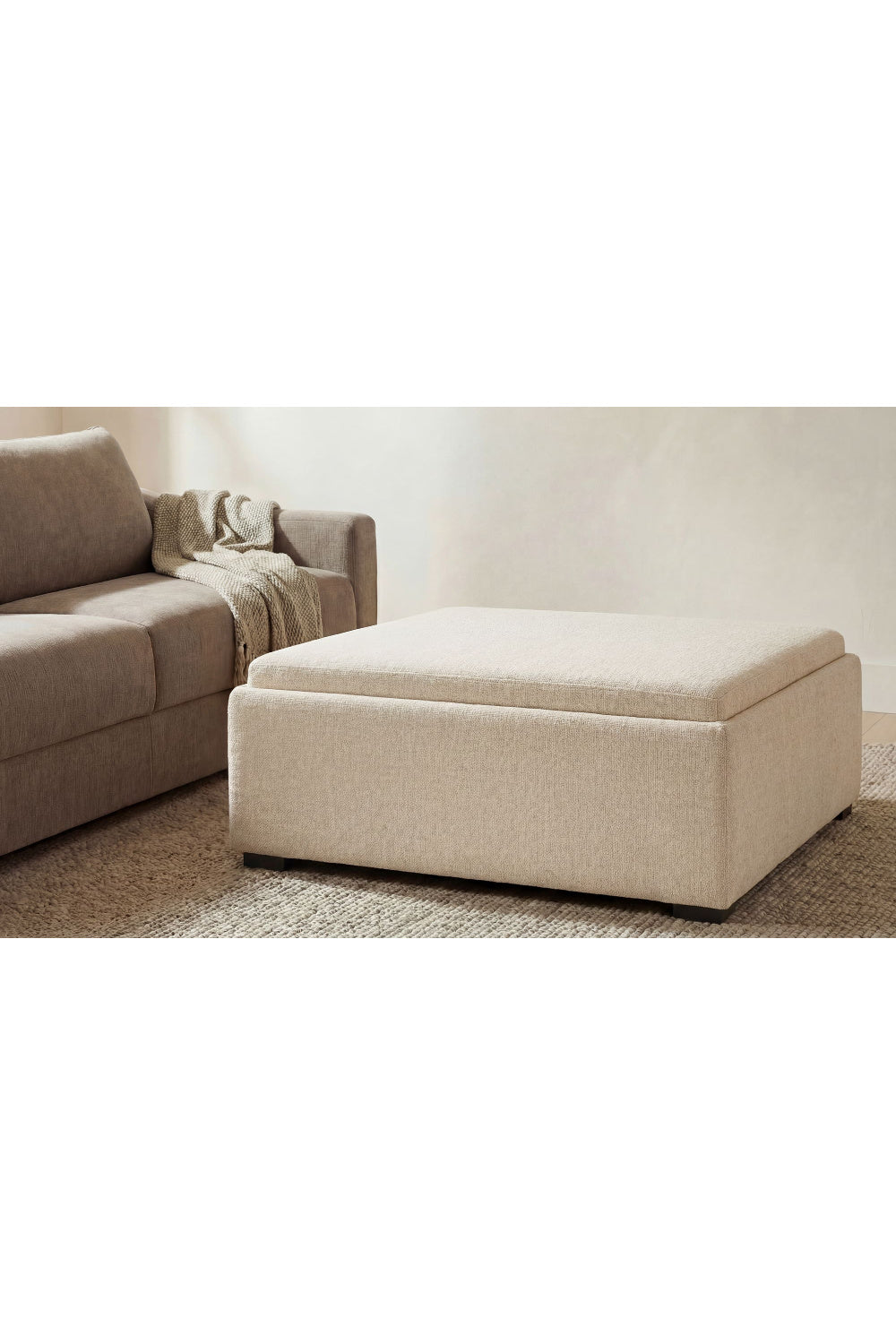 Square Tray Storage Ottoman | Novi Living Montana | Oroa.com