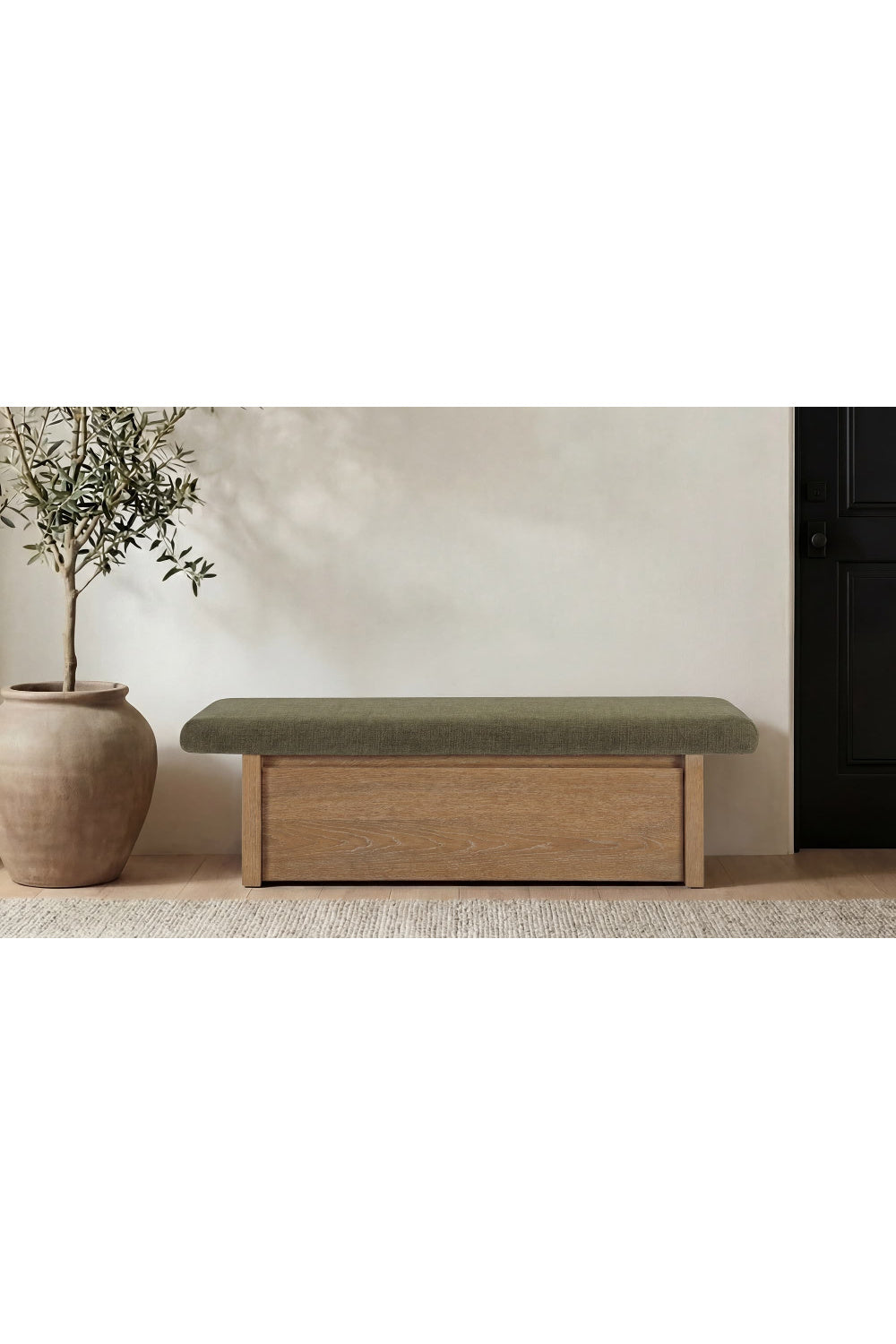Modern European furniture - Chenille Storage Bench - www.oroa.com