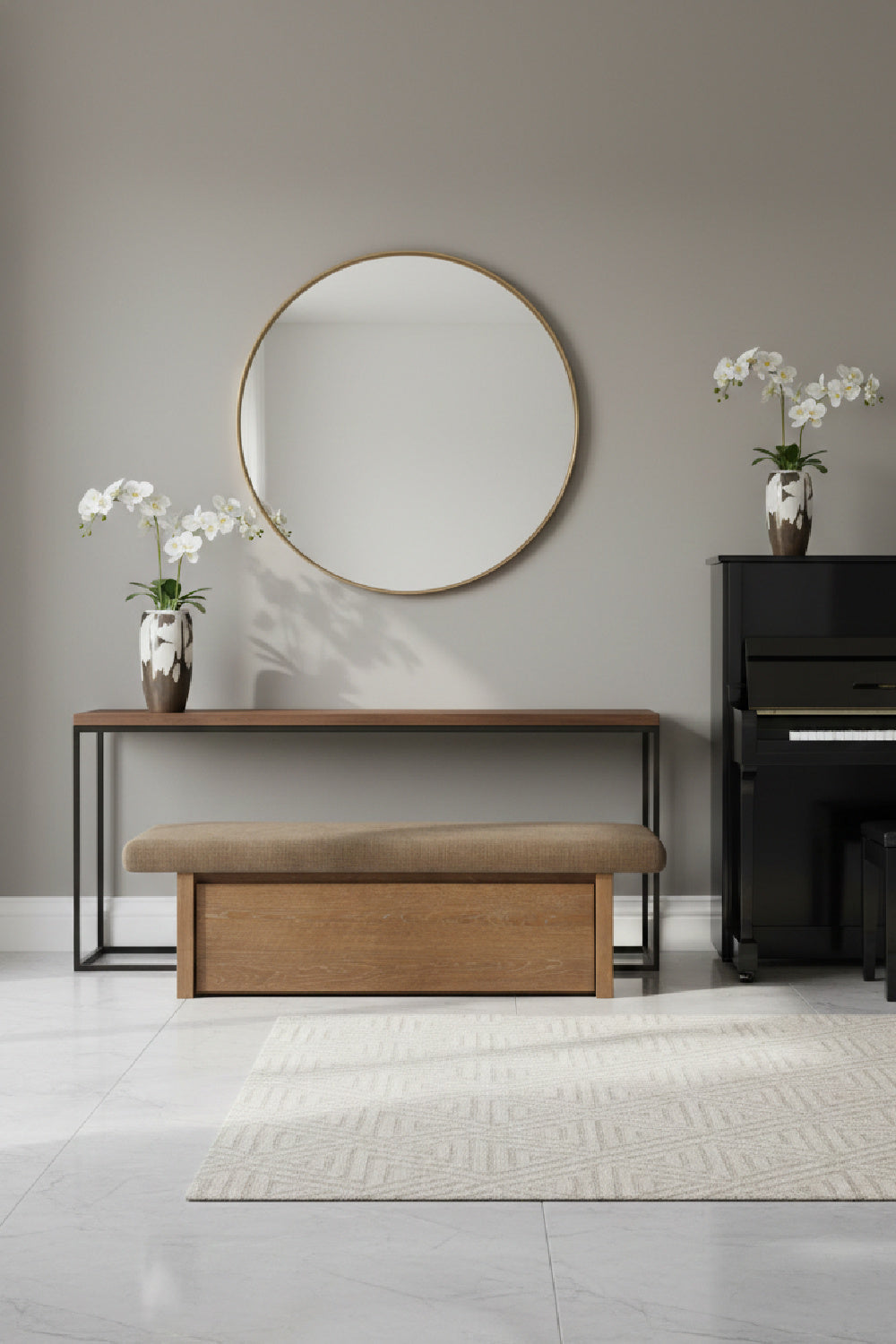 Modern European furniture - Chenille Storage Bench - www.oroa.com