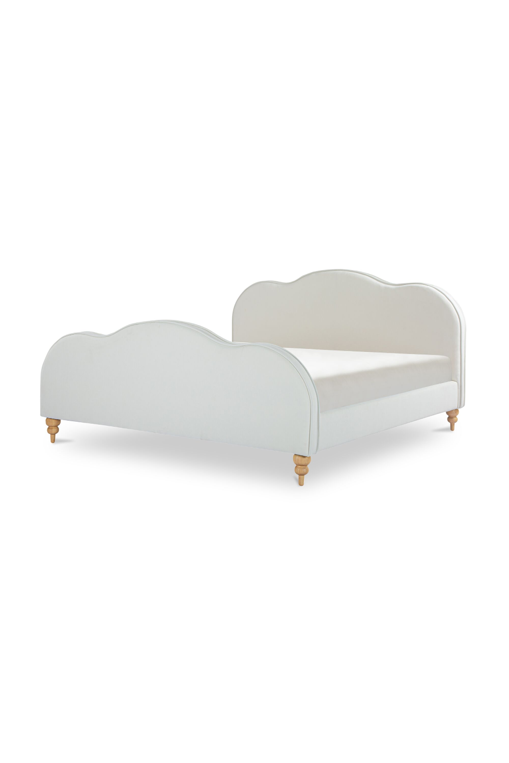 Modern European furniture - Wavy Design Cream Bed - www.oroa.com