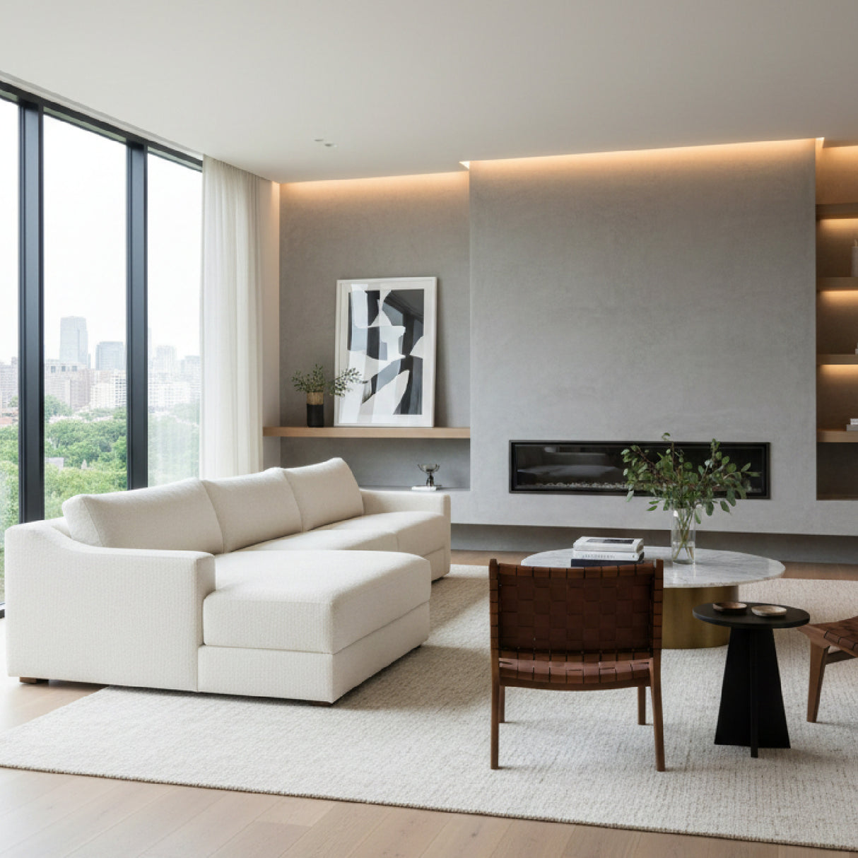 Modern European furniture - Minimalist Sectional Sofa - www.oroa.com