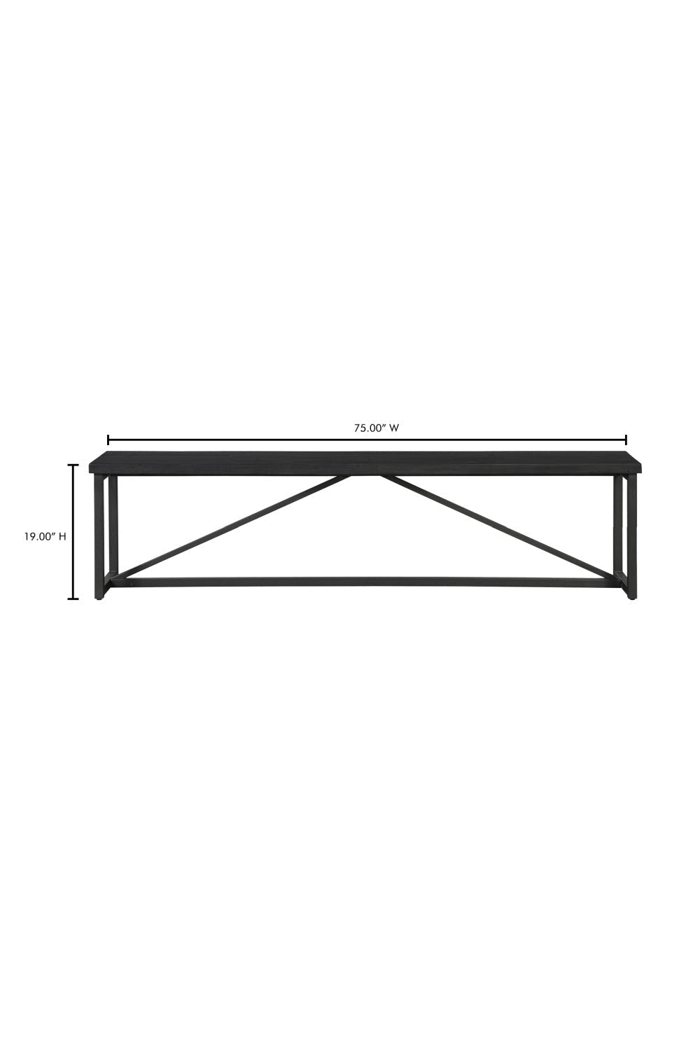 Modern European furniture - Black Pine Wood Bench - www.oroa.com