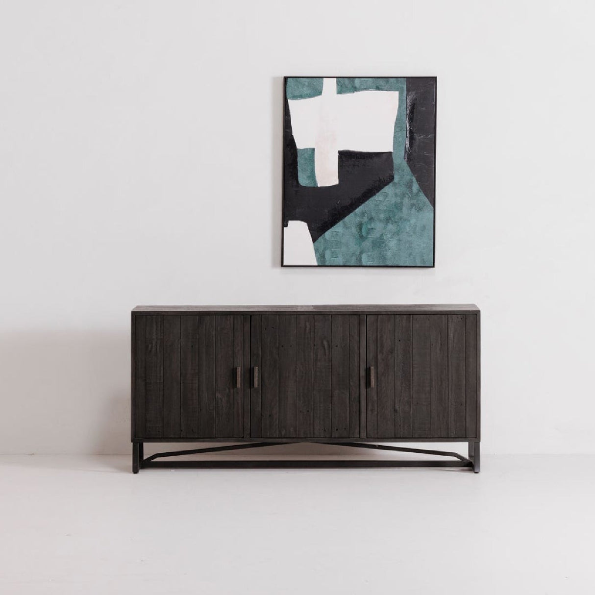 Modern European furniture - Slatted Pine 3-Door Sideboard - www.oroa.com