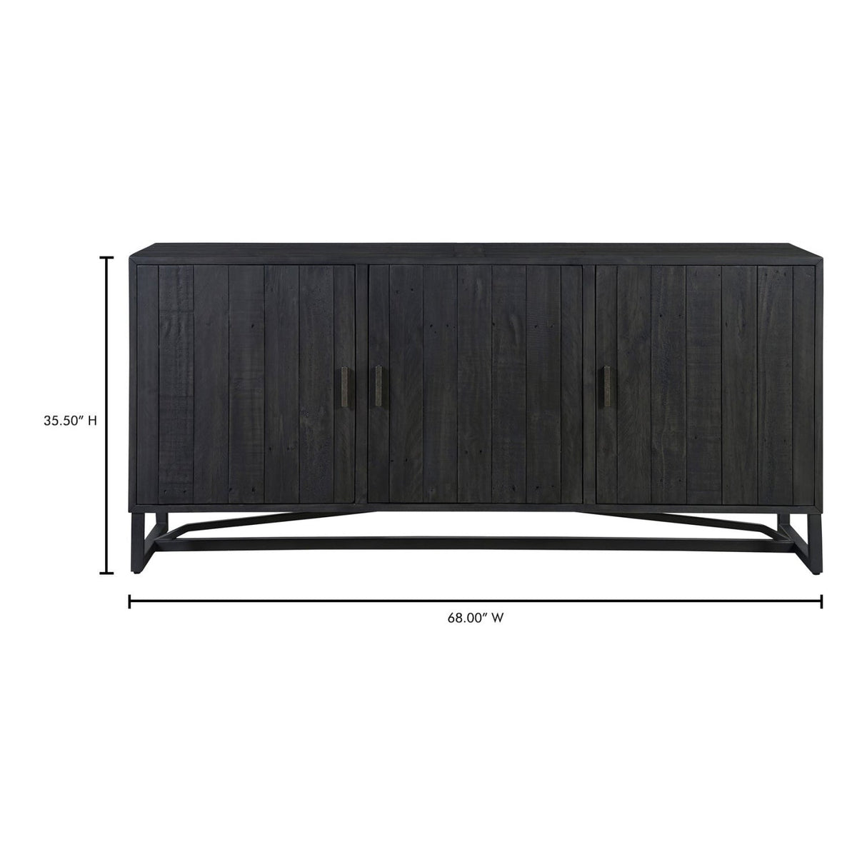 Modern European furniture - Slatted Pine 3-Door Sideboard - www.oroa.com